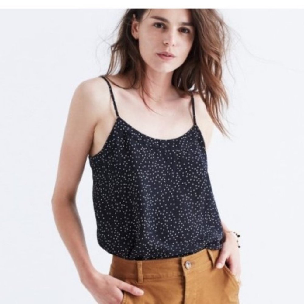 Madewell Black & White Polkadot Silk Camisole - Size 6